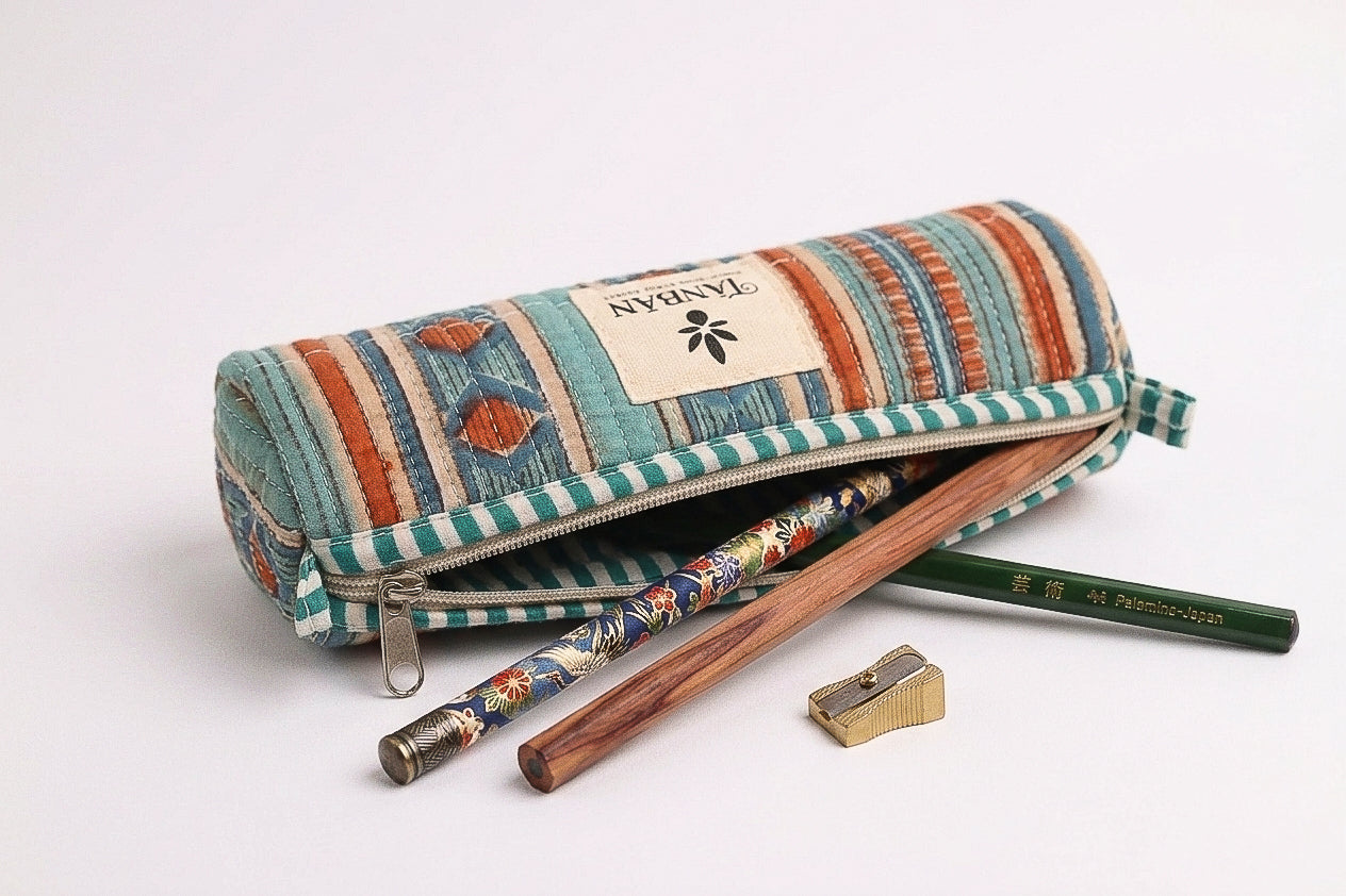Hand Block Printed Pencil pouch