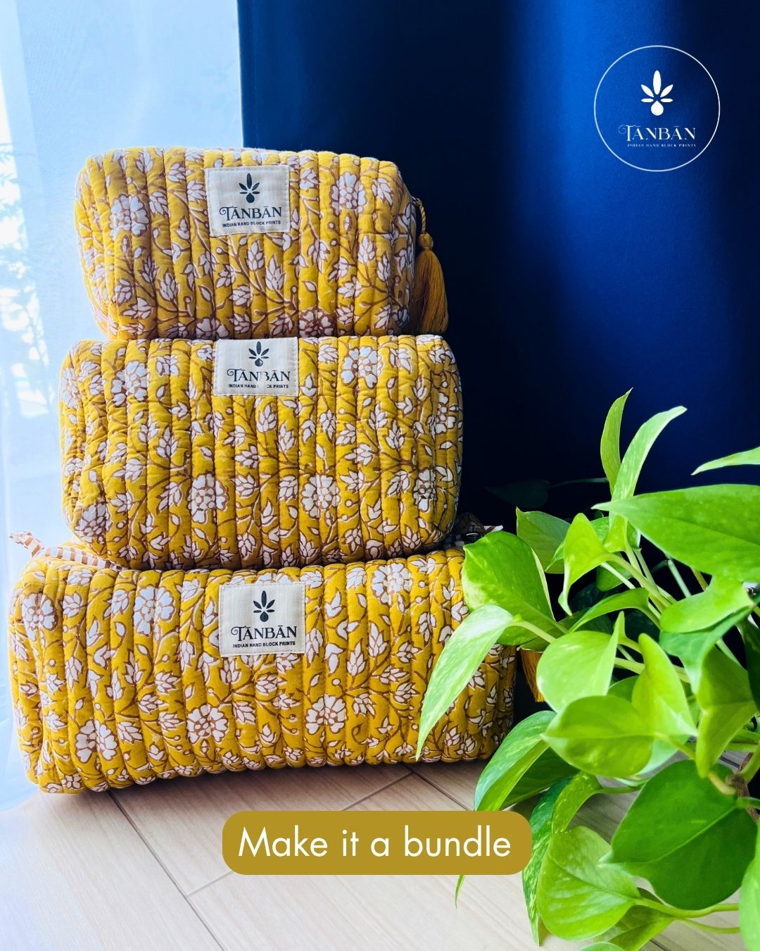 Hand Block Printed pouch - Medium