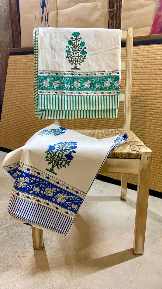 Hanblock Printed Cotton Fabric Table Cover - 90x180 inch