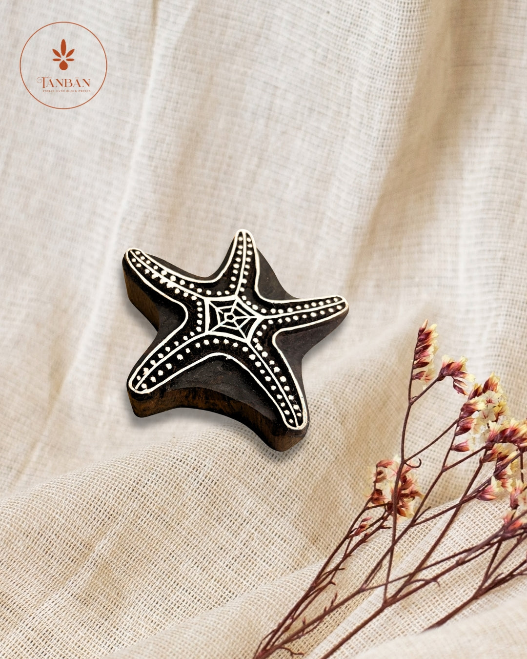 Wooden Handcarved Blocks/Starfish - Traditional Block Printing & Decoration
