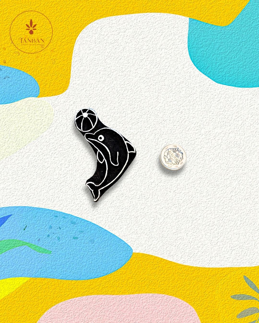 Kids Special Wooden Handcarved Blocks/Dolphin - Traditional Block Printing & Decoration