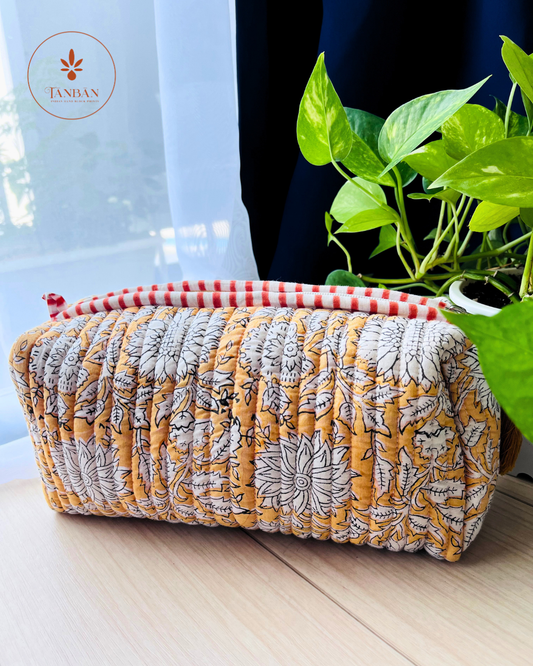 Hand Block Printed pouch - Large