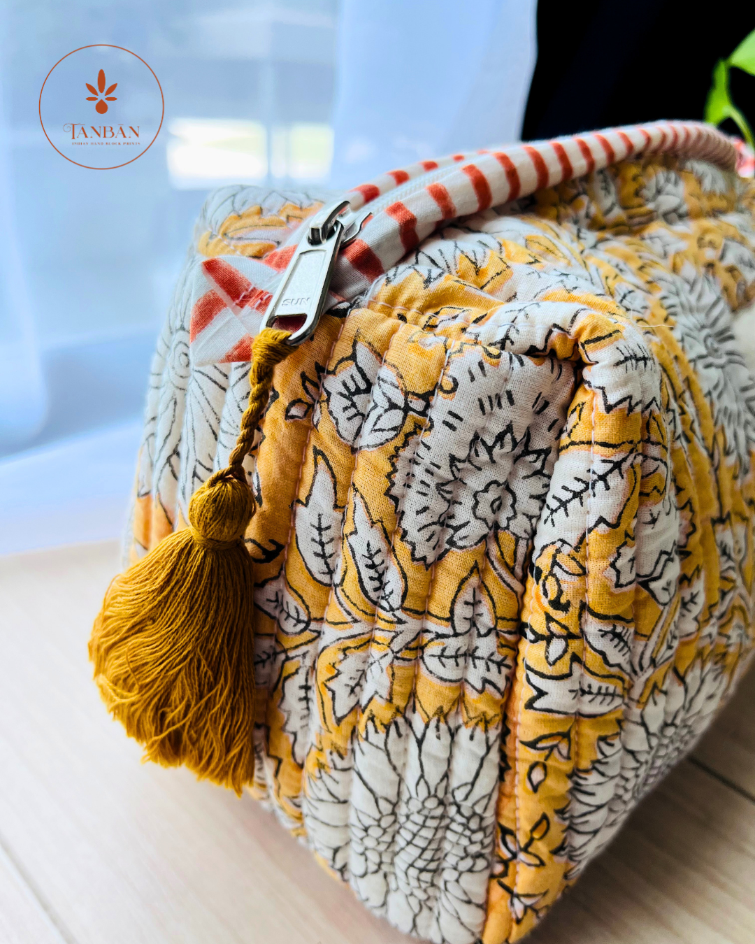 Hand Block Printed pouch - Large