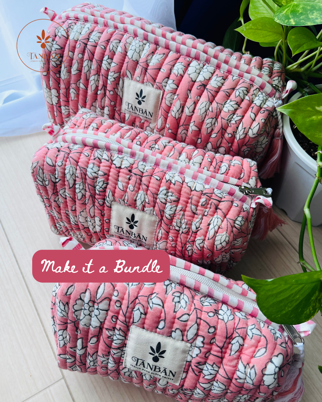 Hand Block Printed pouch - Small