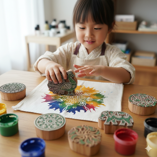 Indian Handblock Print Workshop and Lunch@Kita Senri / インドハンドブロックプリント ワークショップ@北千里