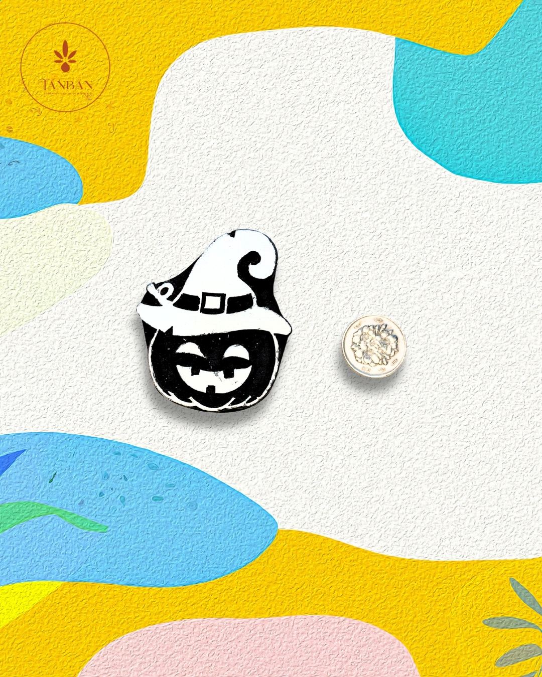 Kids Special Wooden Handcarved Blocks/Halloween - Traditional Block Printing & Decoration