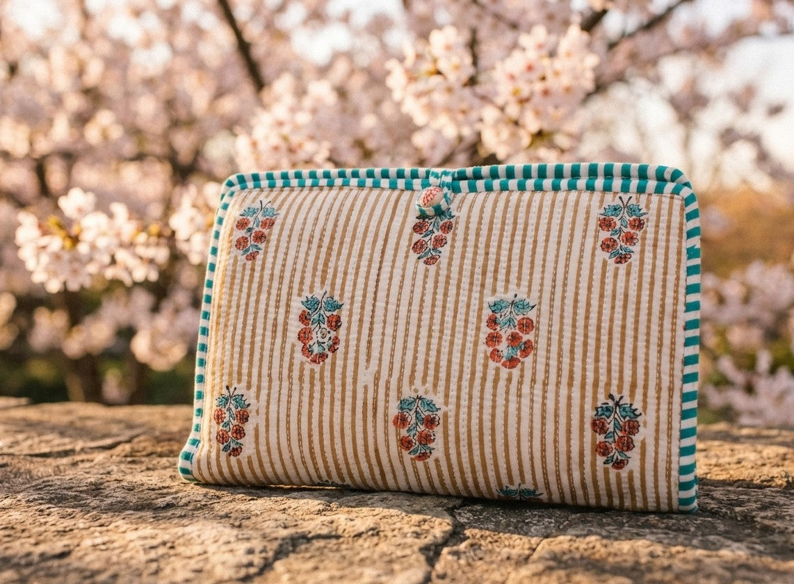 Hand Block printed Book Organizer