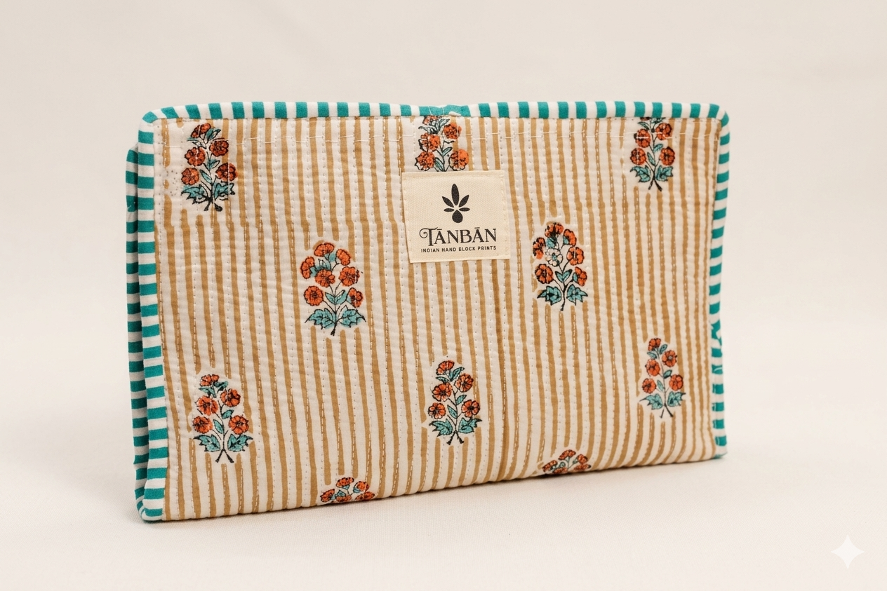 Hand Block printed Book Organizer