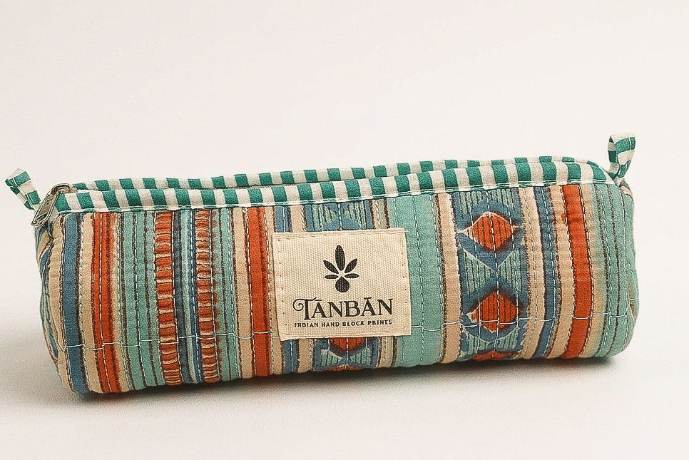 Hand Block Printed Pencil pouch