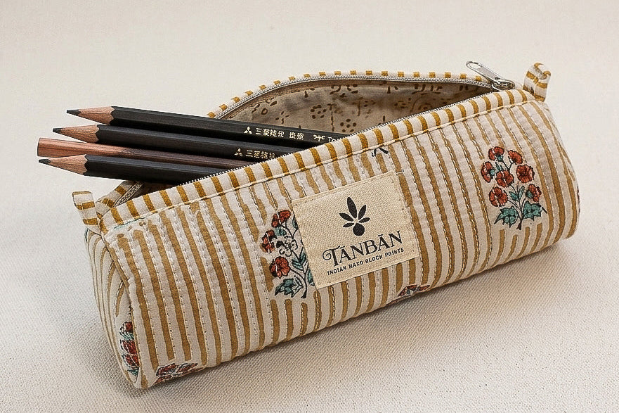 Hand Block Printed Pencil pouch