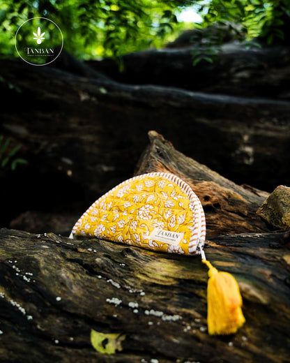 Hand Block Printed Half Moon Pouch