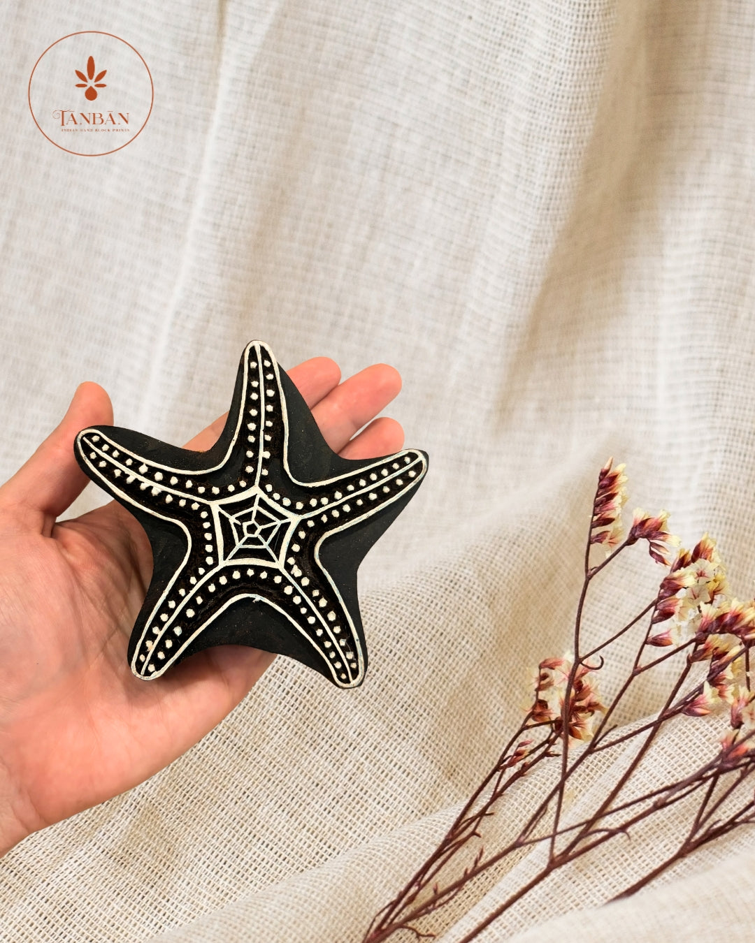 Wooden Handcarved Blocks/Starfish - Traditional Block Printing & Decoration