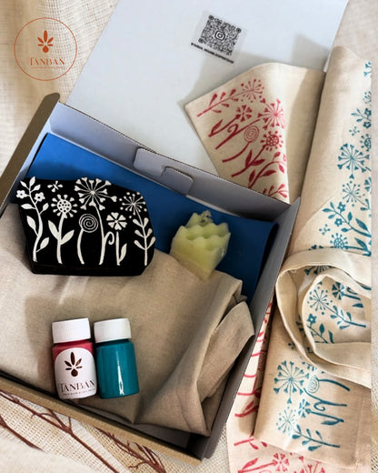 Hand-Carved Wooden Block Printing Starter Kit - Bageecha