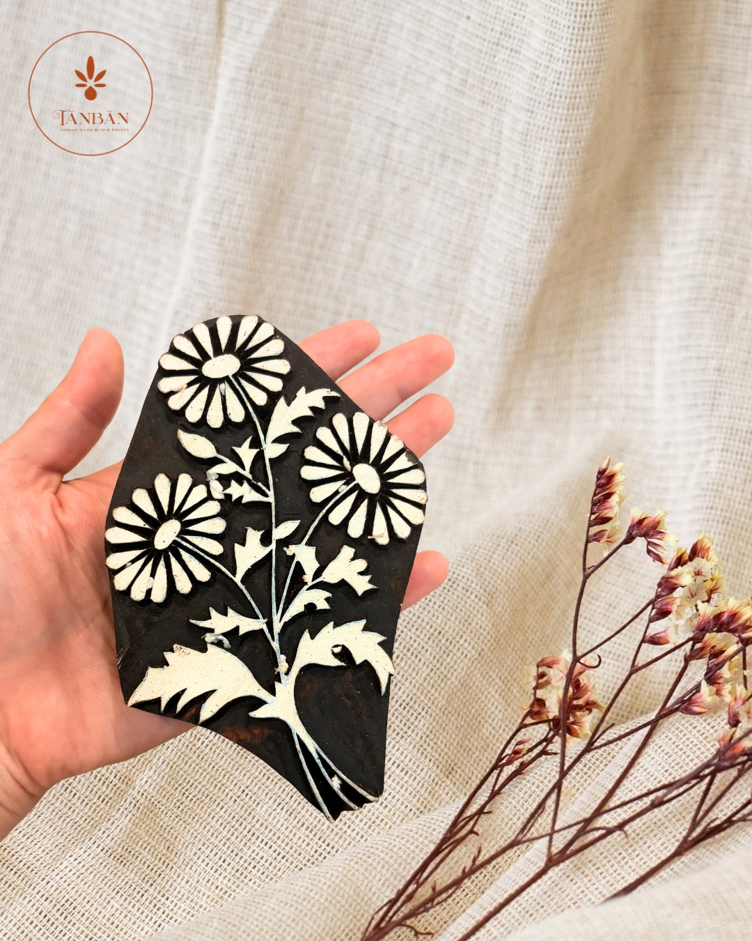 Wooden Handcarved Blocks/Pushp - Traditional Block Printing & Decoration