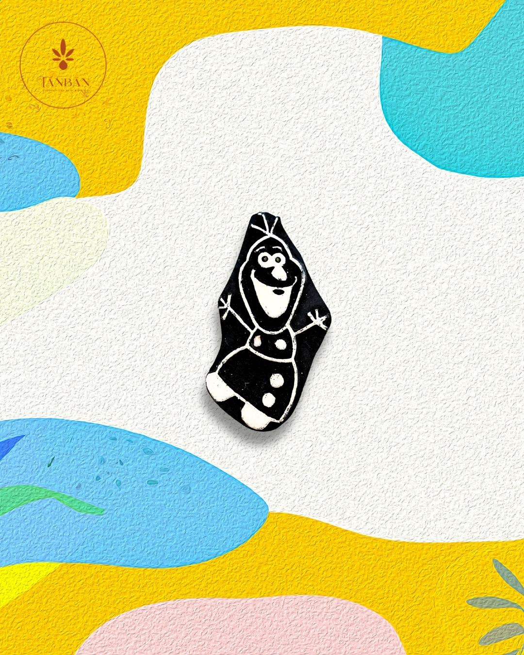 Kids Special Wooden Handcarved Blocks/Snowman - Traditional Block Printing & Decoration