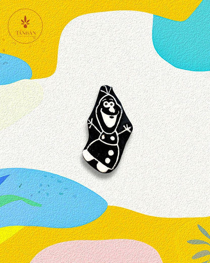Kids Special Wooden Handcarved Blocks/Snowman - Traditional Block Printing & Decoration