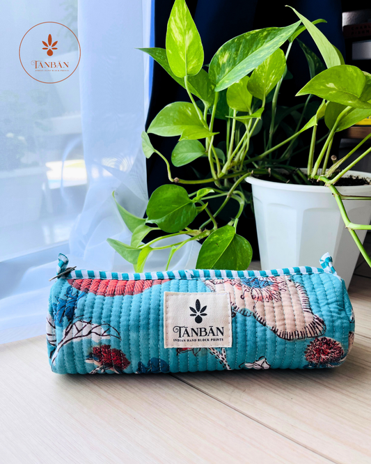 Hand Block Printed Pencil pouch