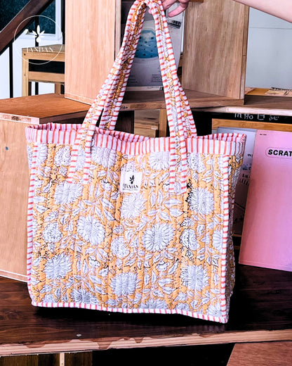 Hand Block Printed Tote bag (Large)