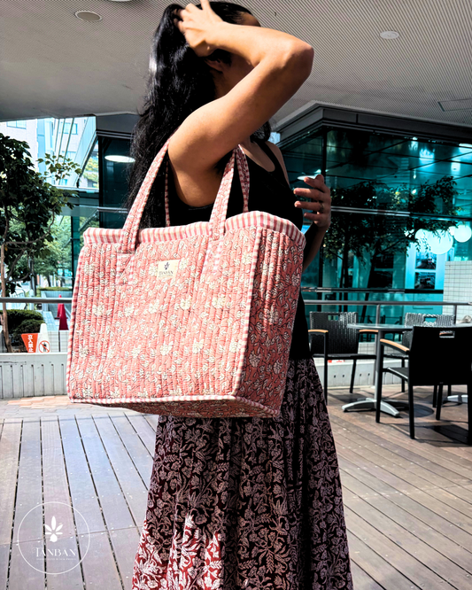 Hand Block Printed Tote bag (Large)