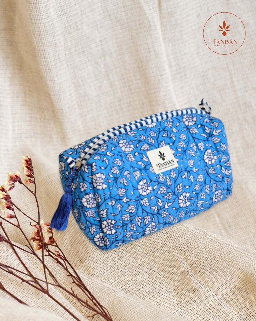 Hand Block Printed pouch - Large