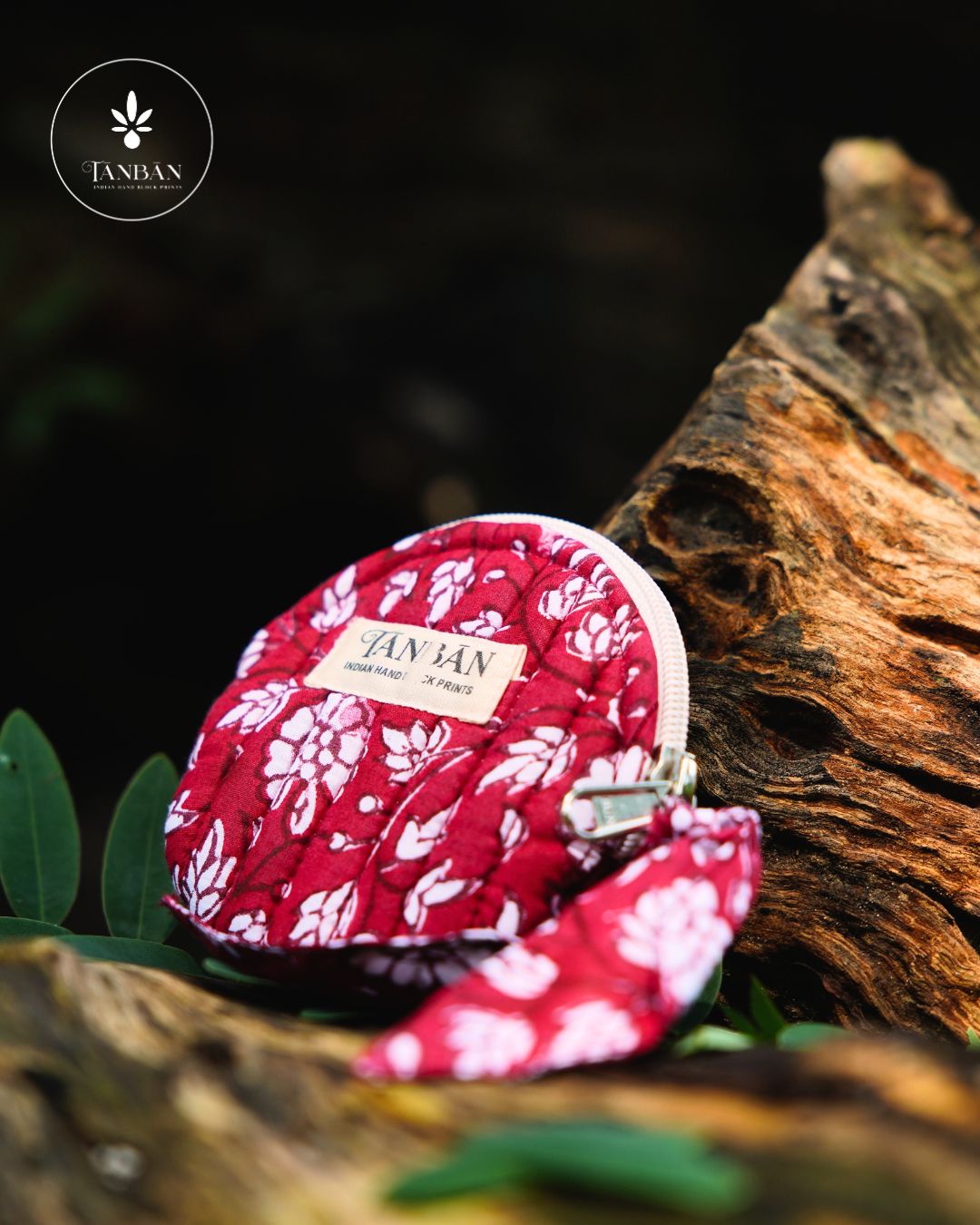 Hand Block Printed Coin Pouch (Round)