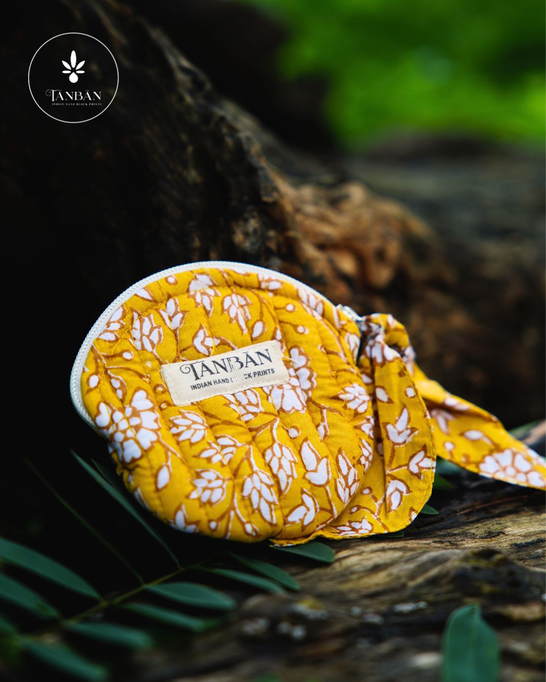 Hand Block Printed Coin Pouch (Round)