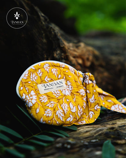 Hand Block Printed Coin Pouch (Round)