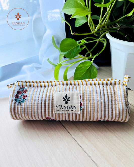 Hand Block Printed Pencil pouch