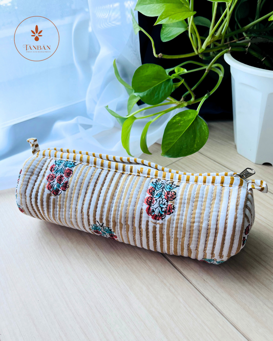 Hand Block Printed Pencil pouch