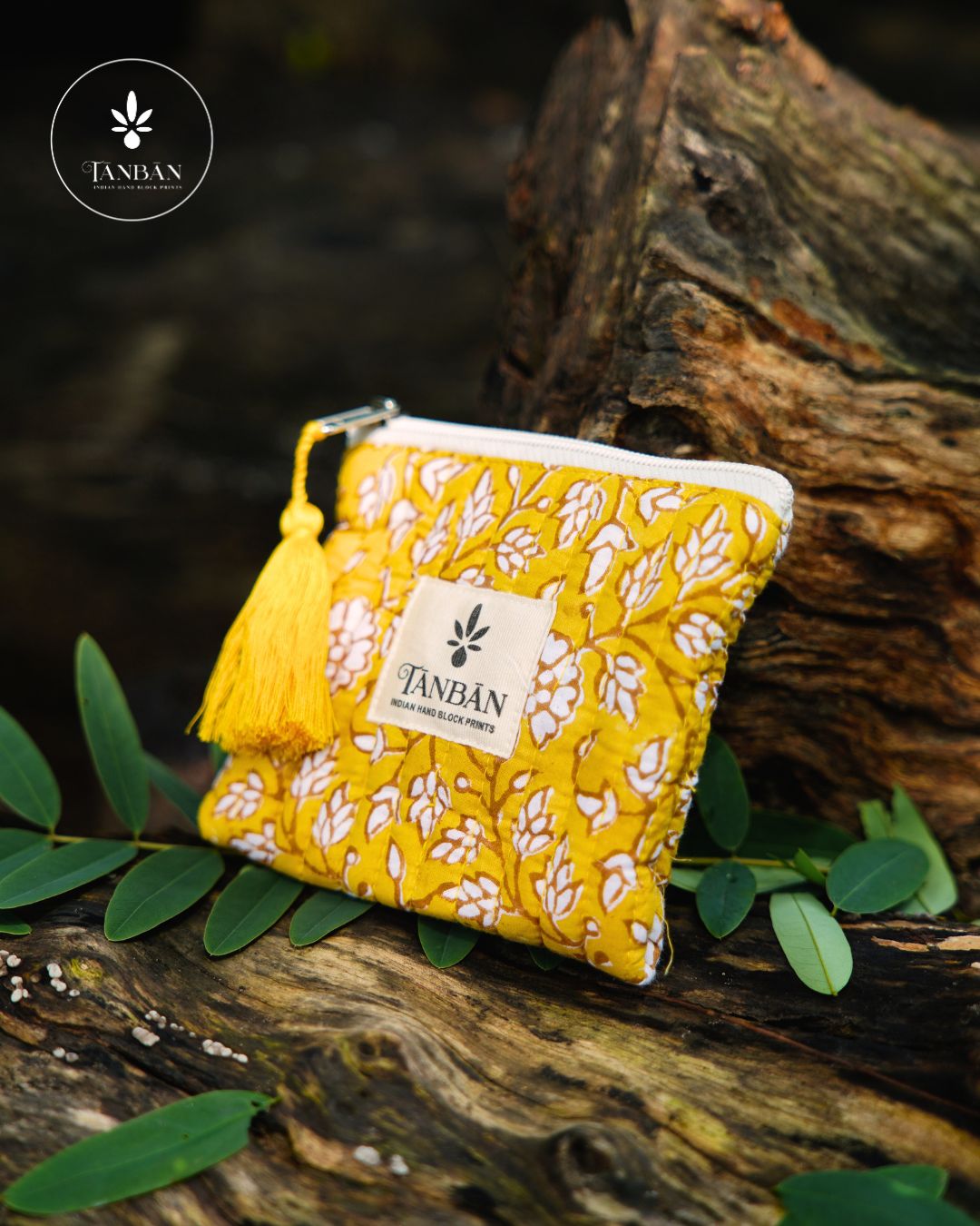 Hand Block Printed Coin Pouch (Rectangle)