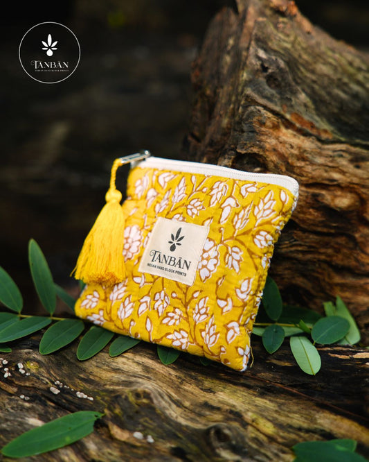 Hand Block Printed Coin Pouch (Rectangle)