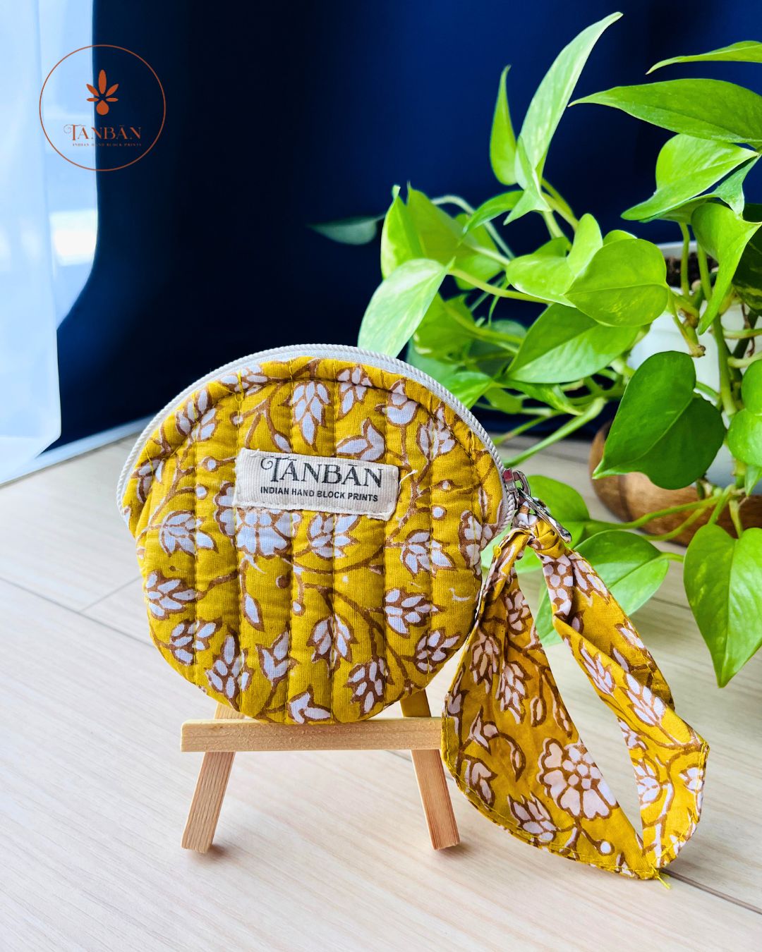 Hand Block Printed Coin Pouch (Round)