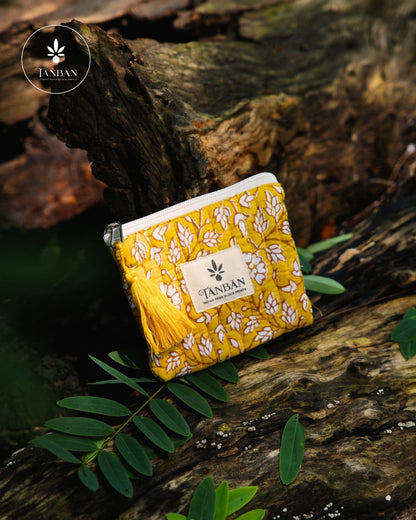 Hand Block Printed Coin Pouch (Rectangle)