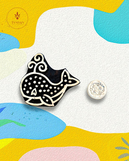 Kids Special Wooden Handcarved Blocks/Whale - Traditional Block Printing & Decoration