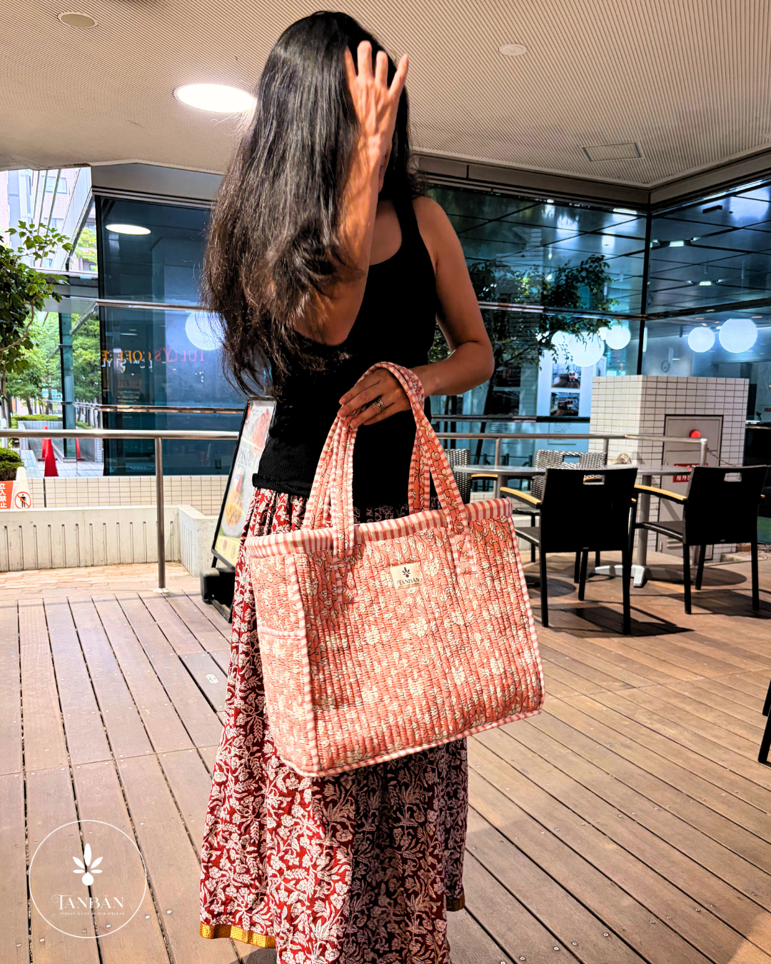Hand Block Printed Tote bag (Large)