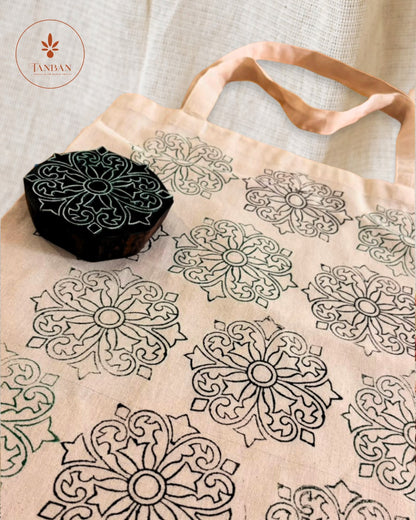 Hand-Carved Wooden Block Printing Starter Kit - Mandala