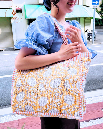 Hand Block Printed Tote bag (Large)