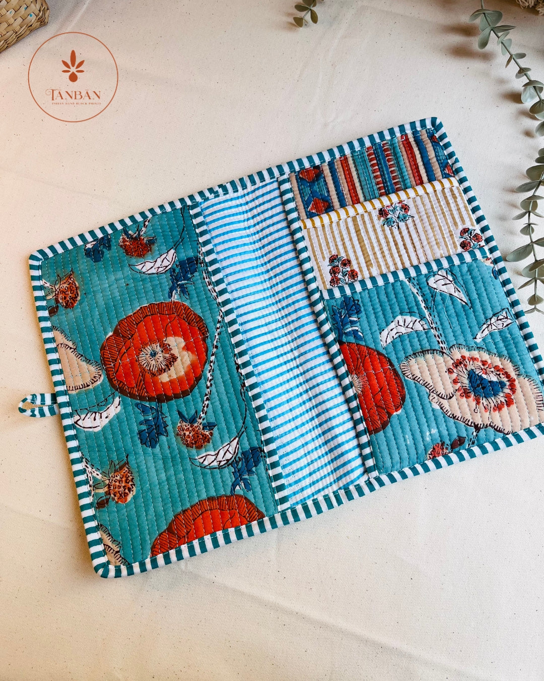 Hand Block printed Book Organizer