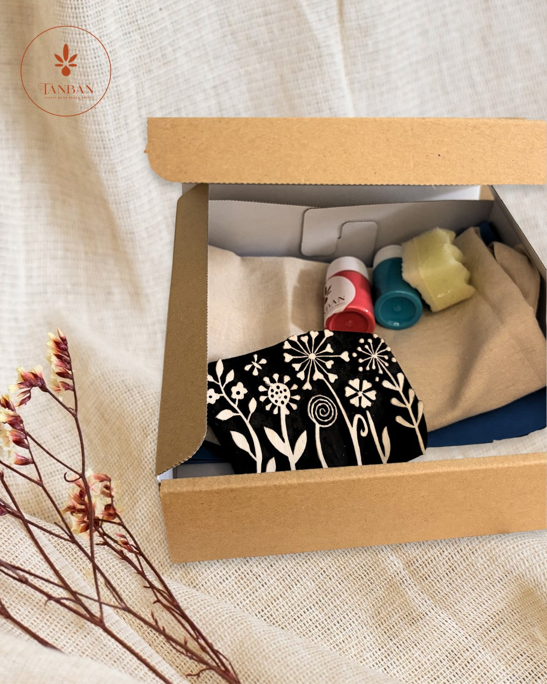 Hand-Carved Wooden Block Printing Starter Kit - Bageecha