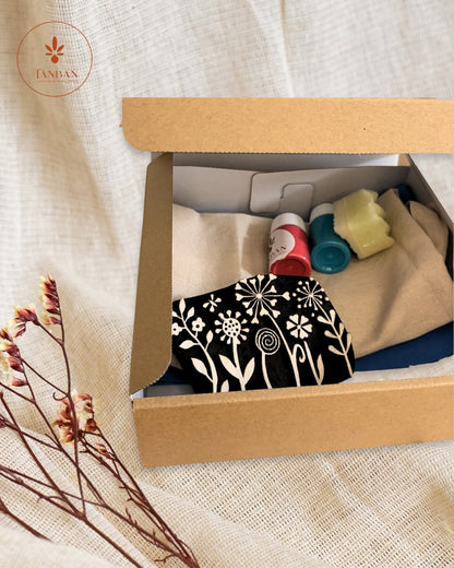 Hand-Carved Wooden Block Printing Starter Kit - Bageecha