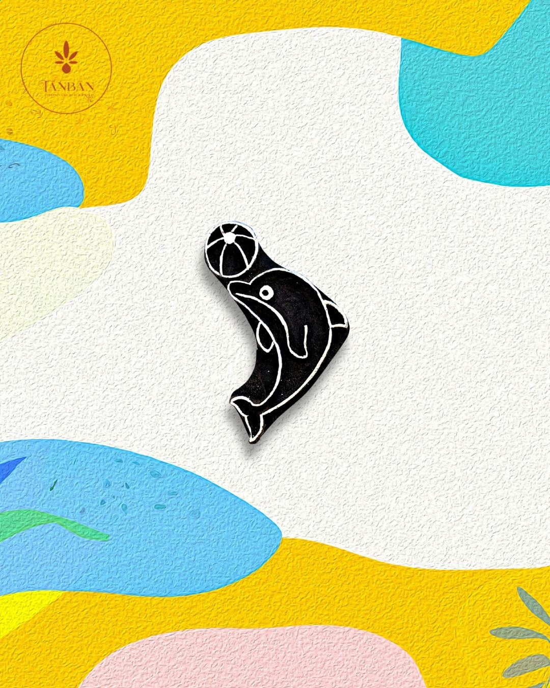 Kids Special Wooden Handcarved Blocks/Dolphin - Traditional Block Printing & Decoration