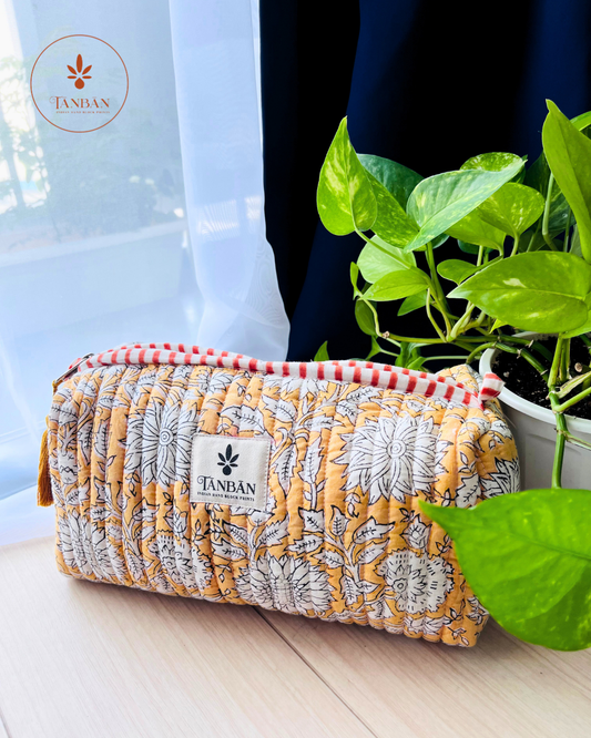 Hand Block Printed pouch - Large