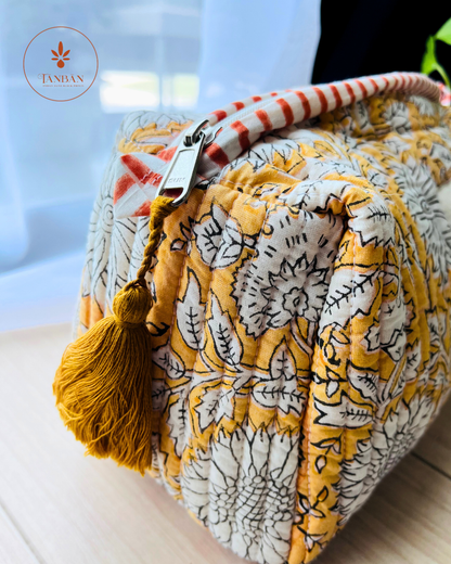 Hand Block Printed pouch - Large