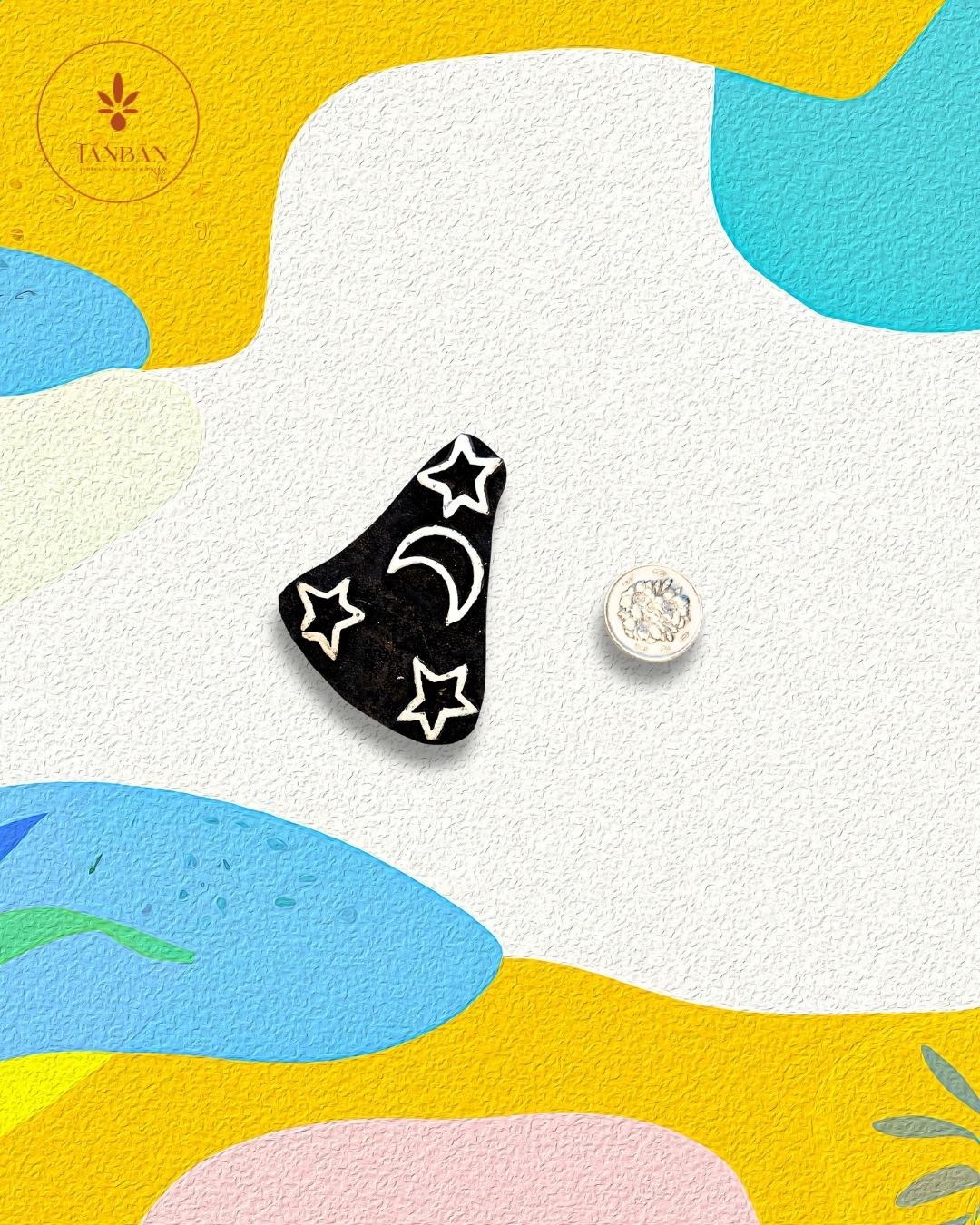 Kids Special Wooden Handcarved Blocks/Moon and stars - Traditional Block Printing & Decoration