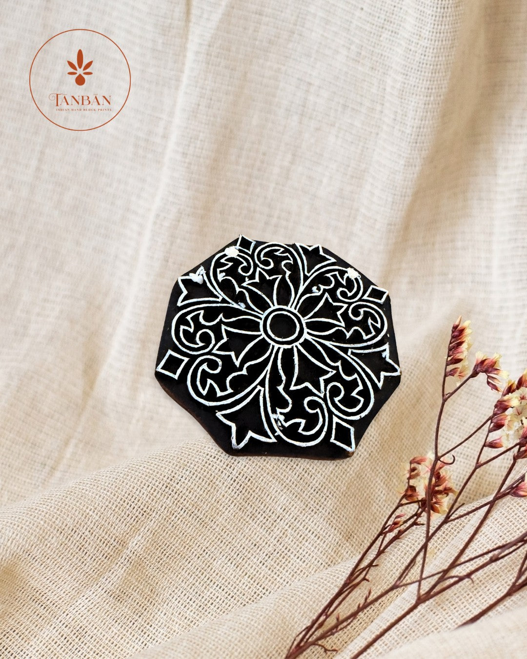 Hand-Carved Wooden Block Printing Starter Kit - Mandala