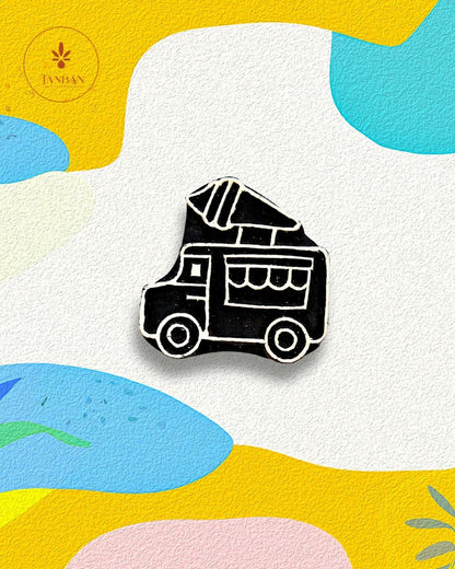Kids Special Wooden Handcarved Blocks/Camper Van - Traditional Block Printing & Decoration