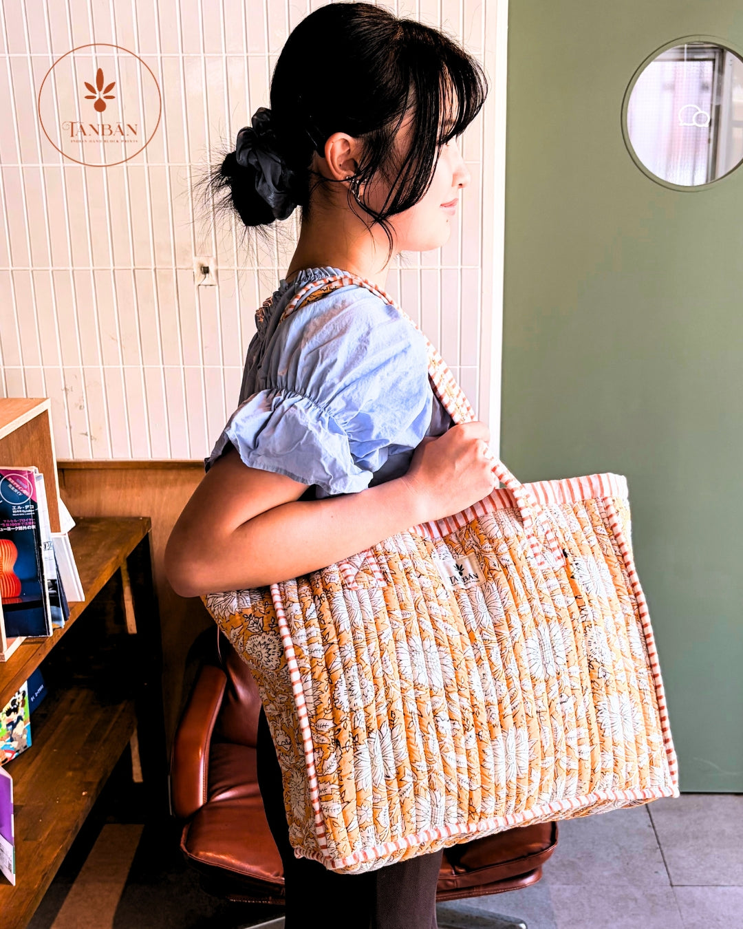 Hand Block Printed Tote bag (Large)