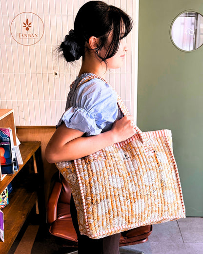 Hand Block Printed Tote bag (Large)