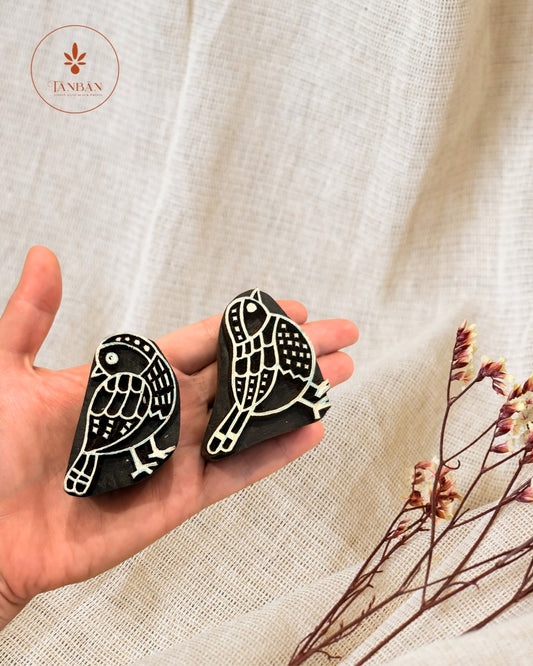 Wooden Handcarved Blocks/Birds - Traditional Block Printing & Decoration
