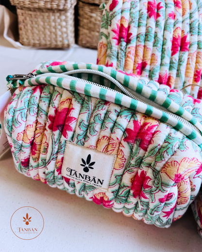 Indian Cotton Handblock print- Multipurpose Pouch (Set of 3)